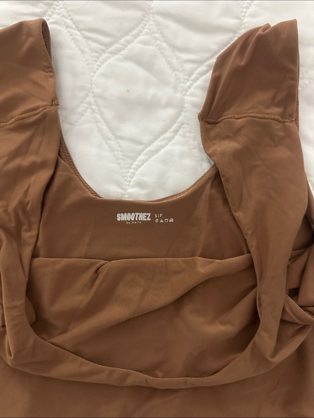 Aerie Smoothez Brown Square-Neck Crop Tank - Picture 3 of 3